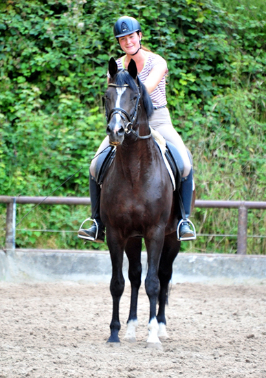 Karo Mller und Saint Cyr v. Kostolany - Anfang August 2020 im Trakehner Gestt Hmelschenburg - Foto: Beate Langels