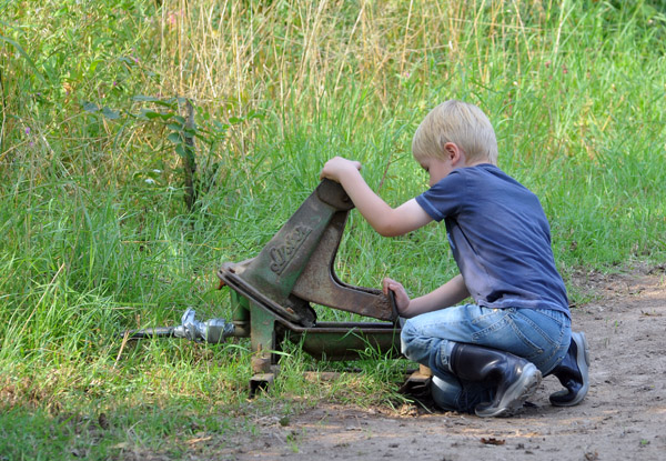 Jasper: ein fleiiger Helfer bei der Wasserkontrolle - Trakehner Gestt Hmelschenburg, Foto: Beate Langels, Trakehner Gestt Hmelschenburg