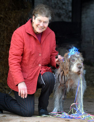 Seniorchefin Jutta Langels mit Iso - Jahreswechsel 2011 - Trakehner Gestt Hmelschenburg