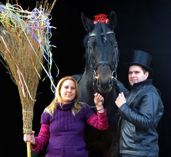 Trakehner Prmienhengst Summertime von Michelangelo x Arogno  und Zlatko Jahreswechsel 2011 - Trakehner Gestt Hmelschenburg