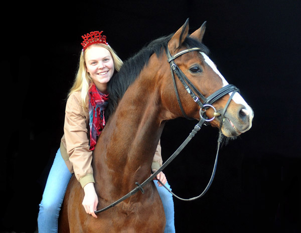 Franziska und der Trakehner Siegerhengst Freudenfest v. Tolstoi - Jahreswechsel 2011 - Trakehner Gestt Hmelschenburg