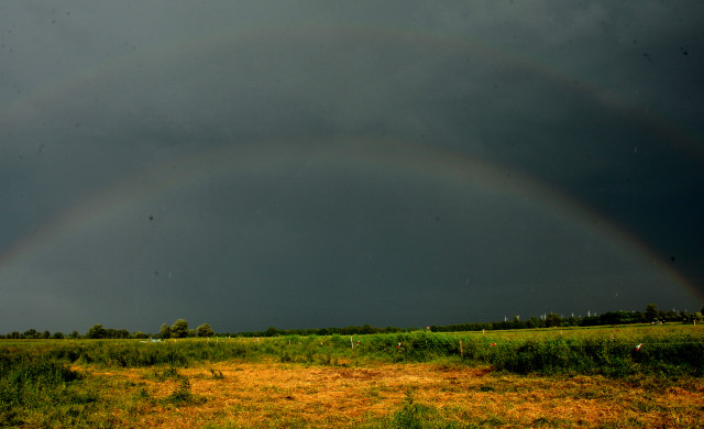 Regenbogen ber den Schplitzer Koppeln - im Gestt Schplitz - Foto Beate Langels