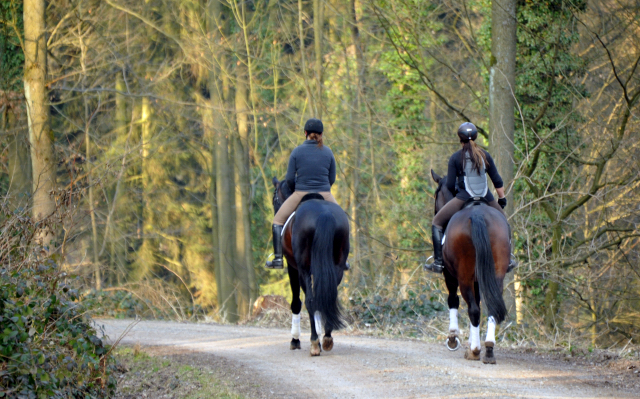 Jessica mit dem 4jhrigen Exclusiv-Sohn aus der Vicenza und Sophie mit Oliver Twist - Foto: Beate Langels - Trakehner Gestt Hmelschenburg