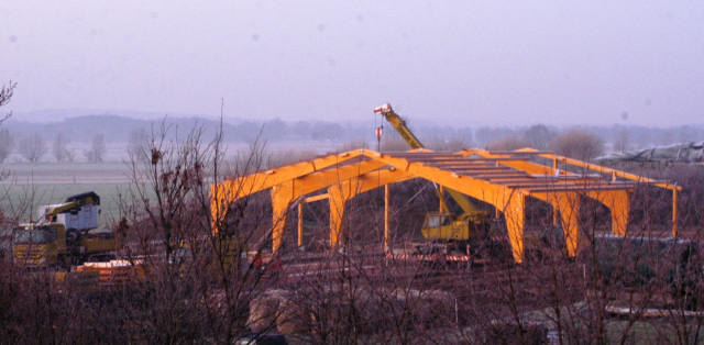Hallenbau im Gestt Schplitz - Foto: Richard Langels